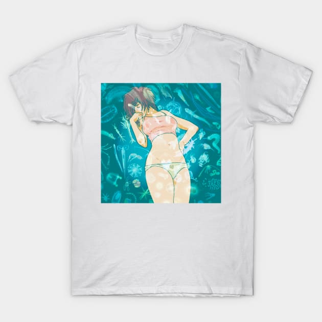 Aqua girl T-Shirt by PeachyDoodle